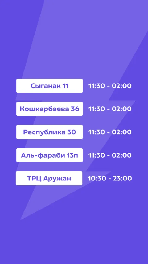 Рестораны и часы работы